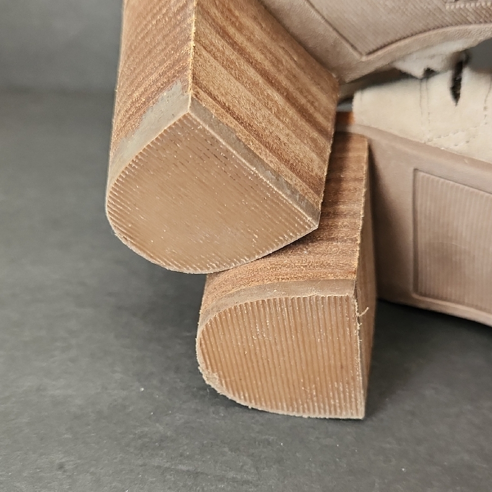 Toms Cream Suede Block Heel Sandals Size 9 - Picture 9 of 9